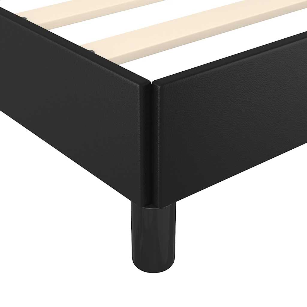 Bed Frame without Mattress Black Double Faux Leather