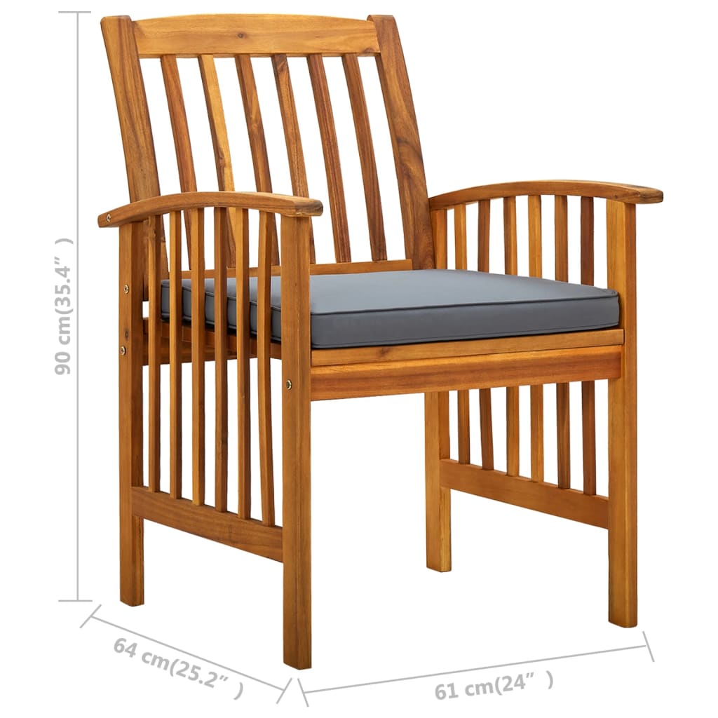 Garden Dining Chairs 6 pcs with Cushions Solid Wood Acacia