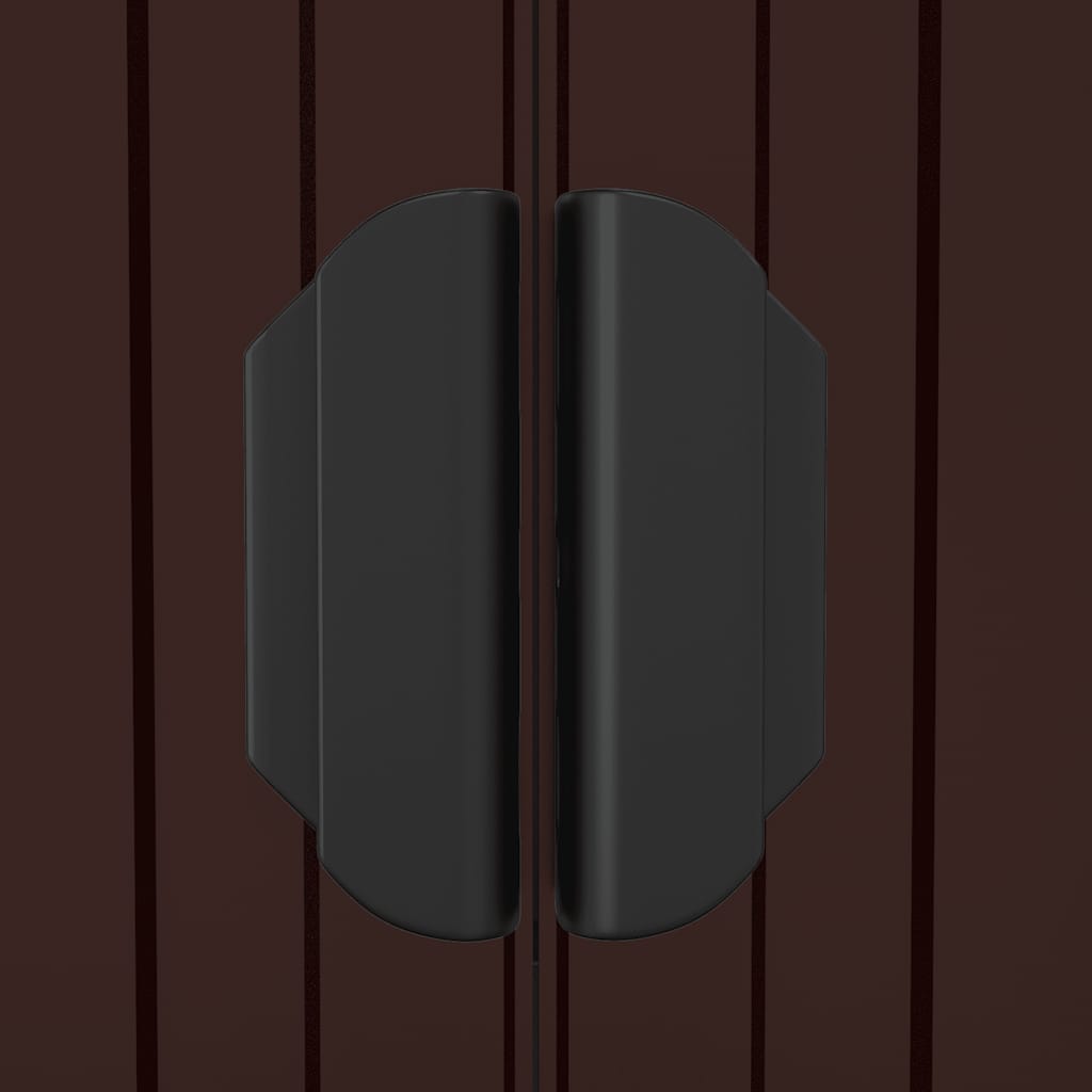 Garden Shed Dark Brown 192x108x223 cm Galvanised Steel