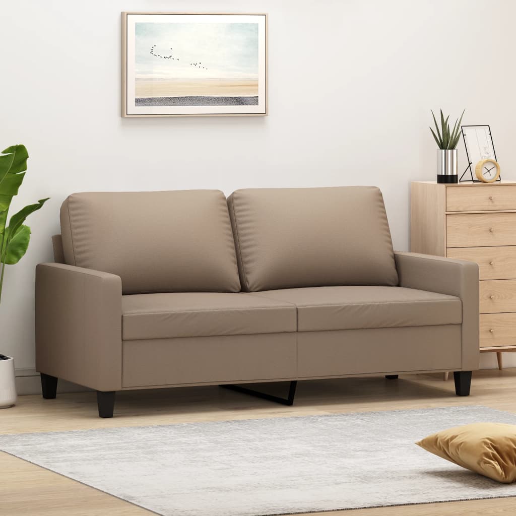 2-Seater Sofa Cappuccino 140 cm Faux Leather