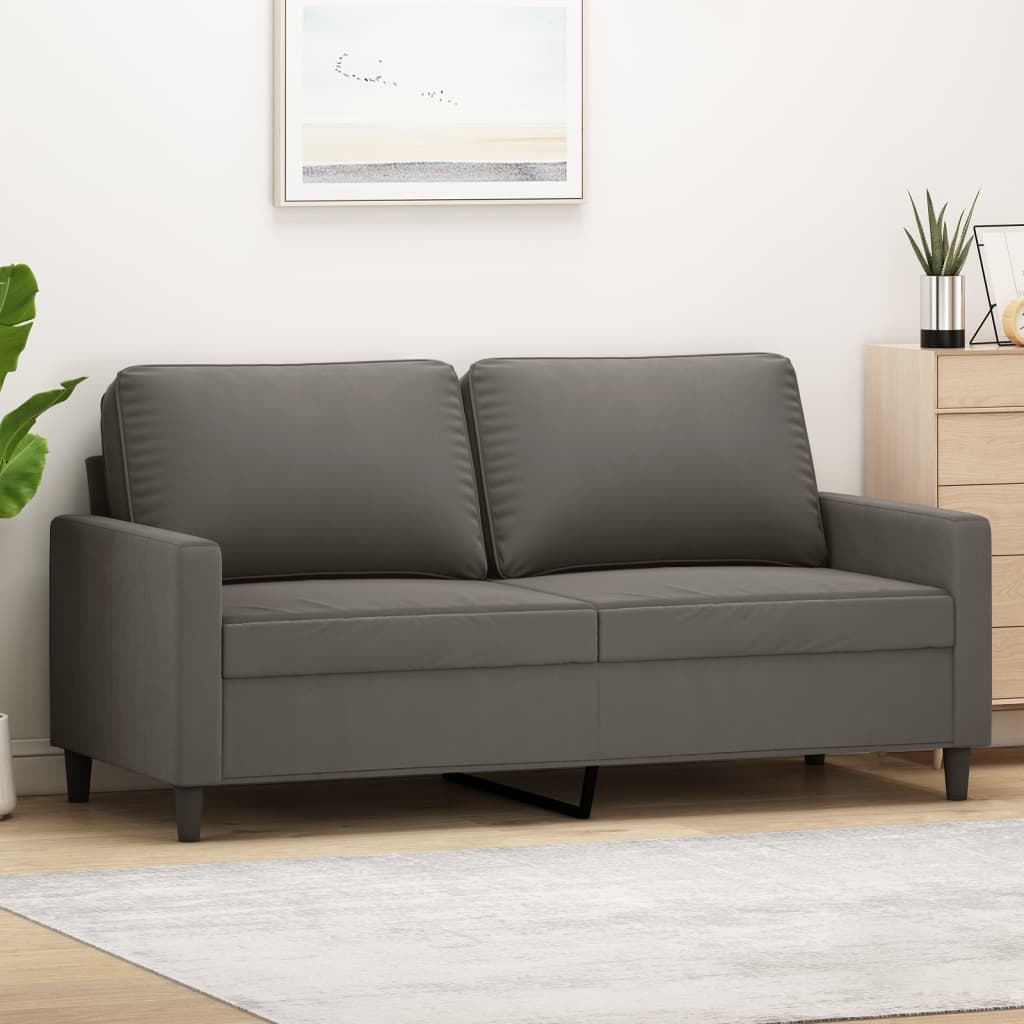 2-Seater Sofa Dark Grey 140 cm Velvet