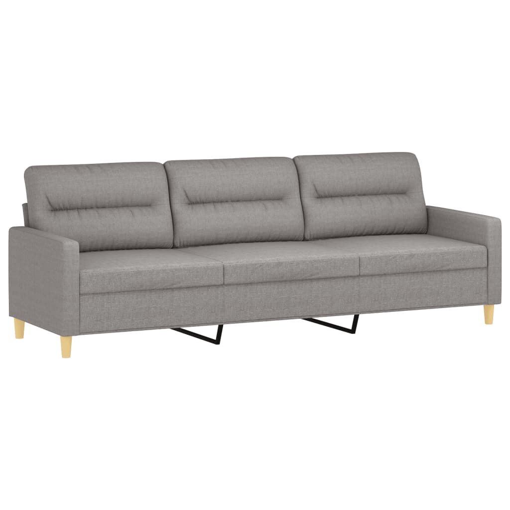 3-Seater Sofa Light Grey 210 cm Fabric
