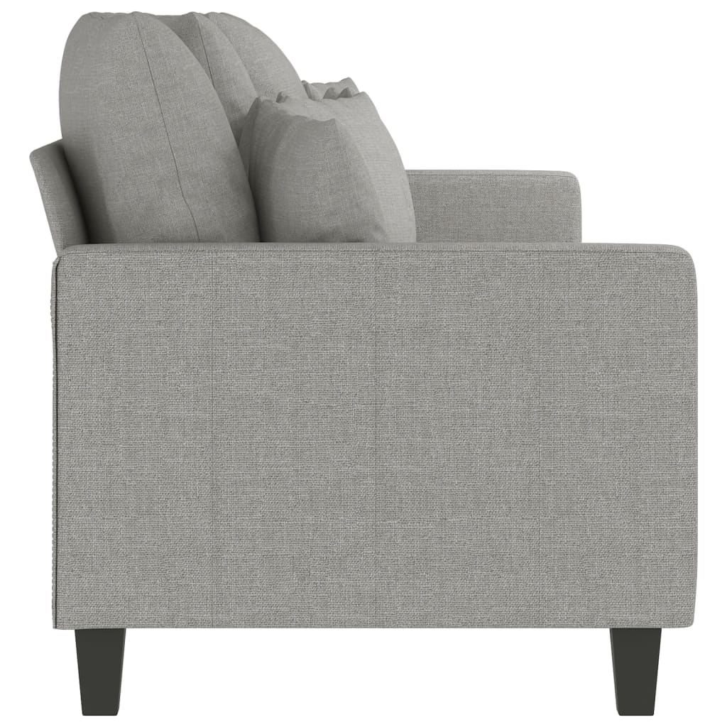 3-Seater Sofa Light Grey 210 cm Fabric