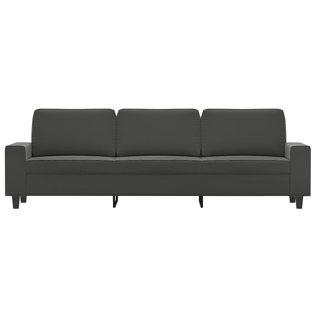 3-Seater Sofa Dark Grey 210 cm Microfibre Fabric
