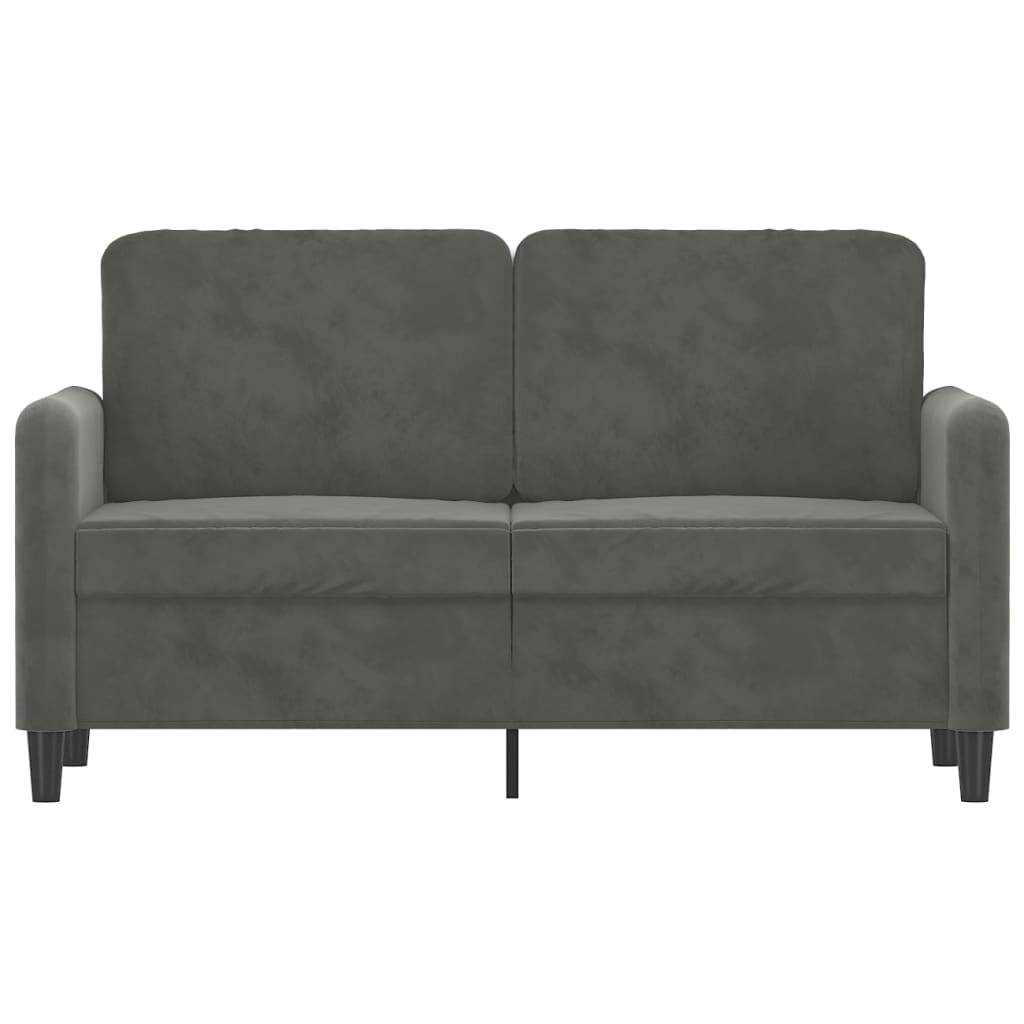 2-Seater Sofa Dark Grey 120 cm Velvet