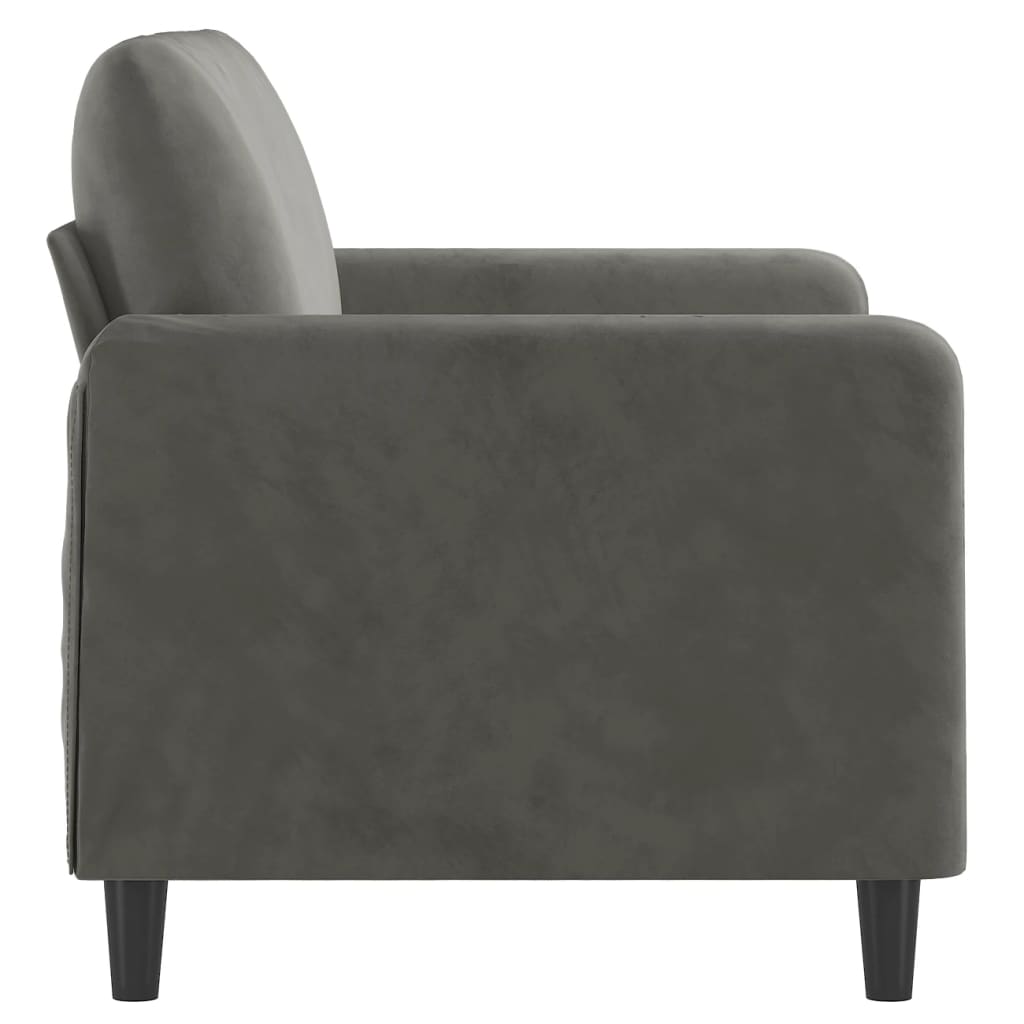 2-Seater Sofa Dark Grey 120 cm Velvet