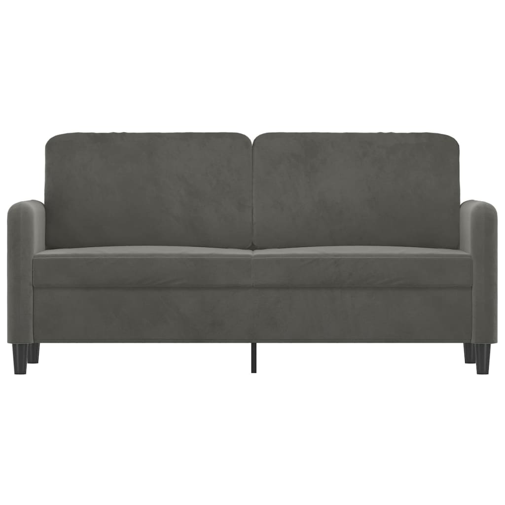 2-Seater Sofa Dark Grey 140 cm Velvet