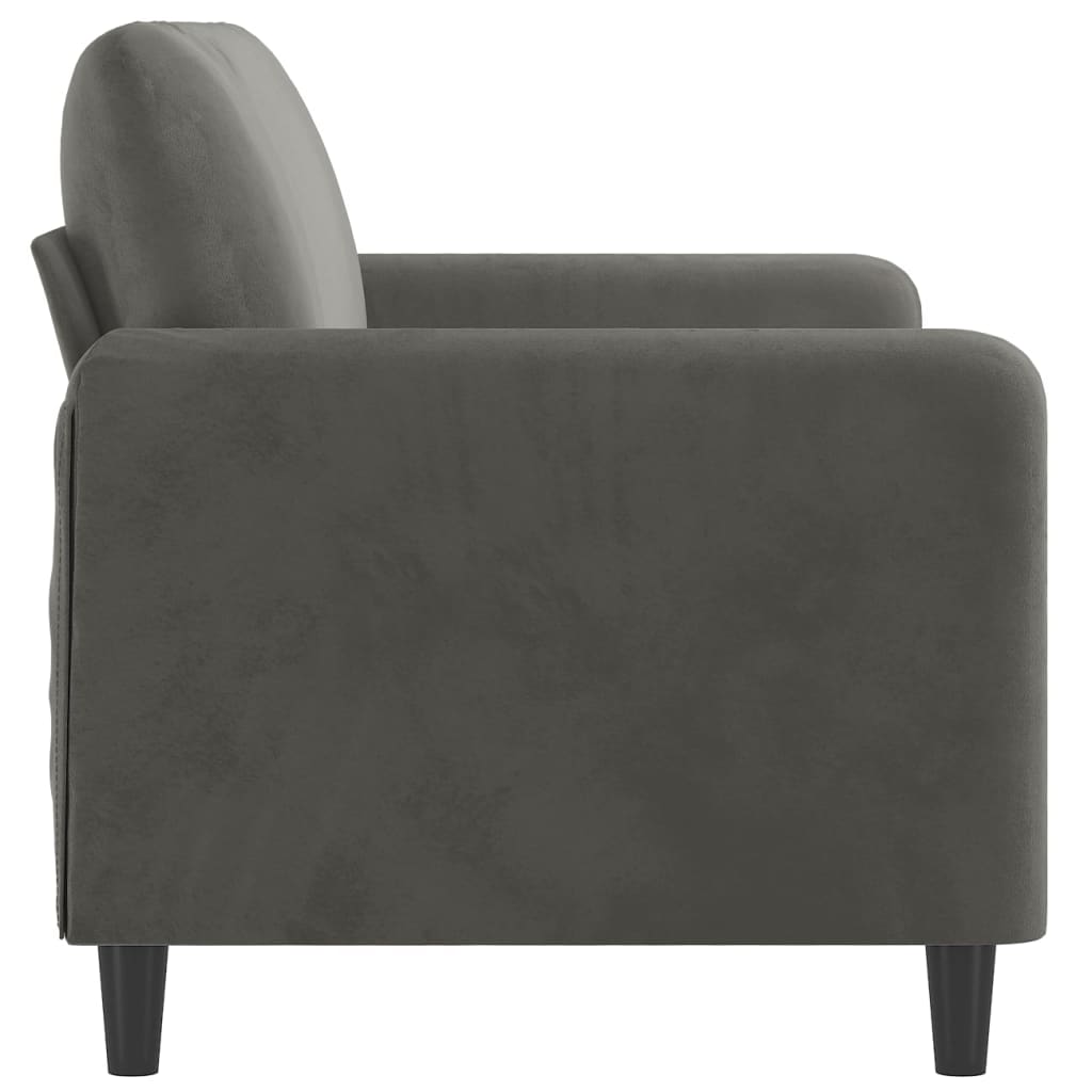 2-Seater Sofa Dark Grey 140 cm Velvet