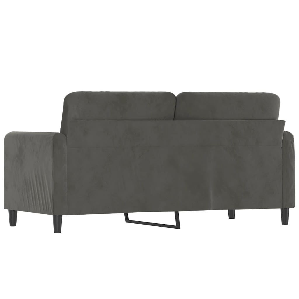 2-Seater Sofa Dark Grey 140 cm Velvet