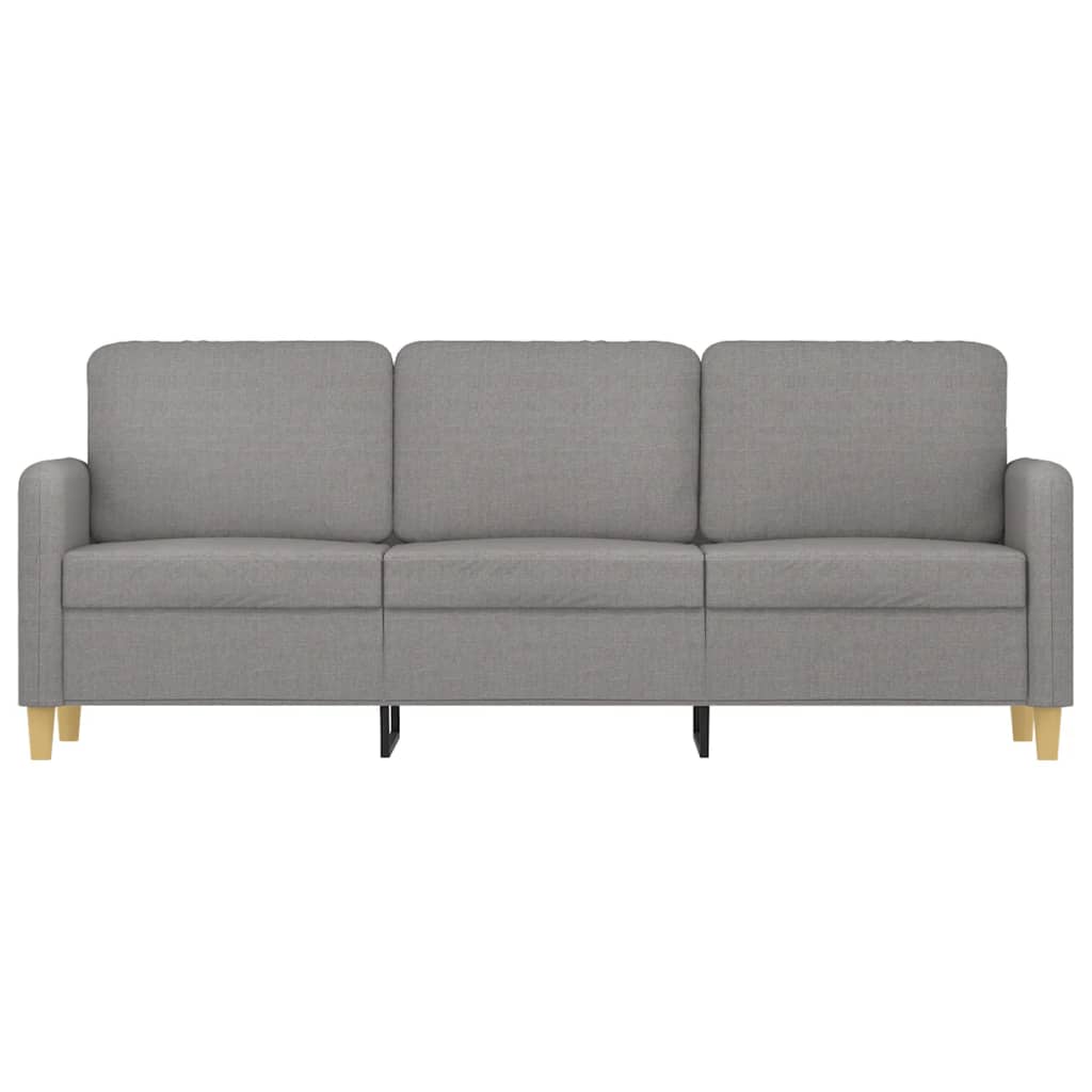 3-Seater Sofa Light Grey 180 cm Fabric