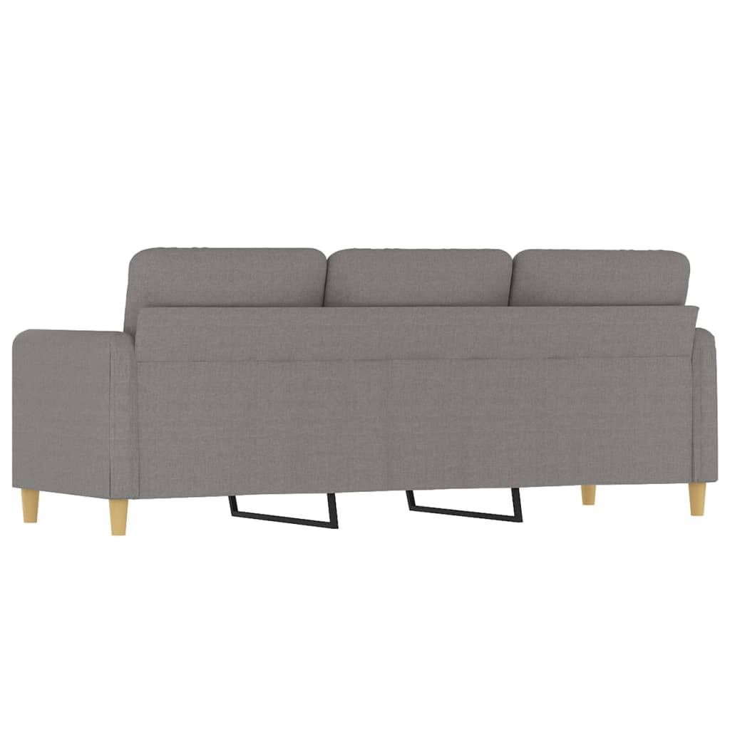 3-Seater Sofa Light Grey 180 cm Fabric