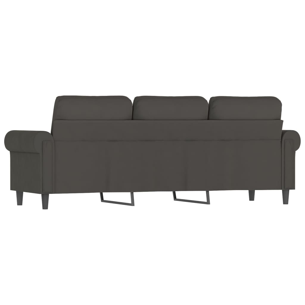 3-Seater Sofa Dark Grey 180 cm Velvet