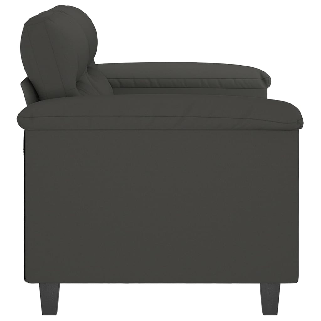 2-Seater Sofa Dark Grey 120 cm Microfibre Fabric