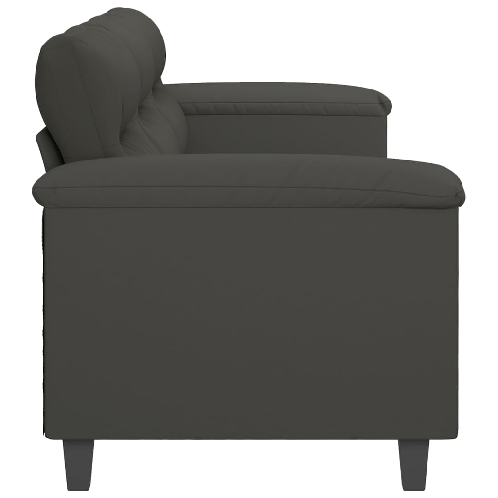 3-Seater Sofa Dark Grey 210 cm Microfibre Fabric