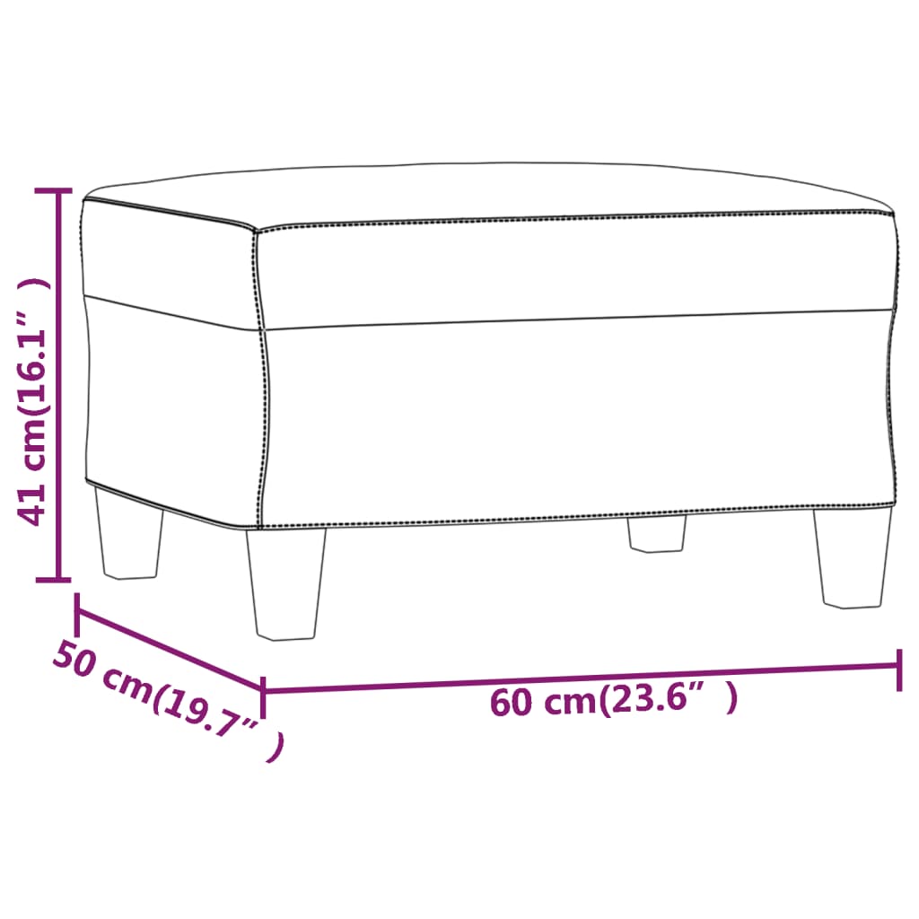 Footstool Cream 60x50x41 cm Fabric