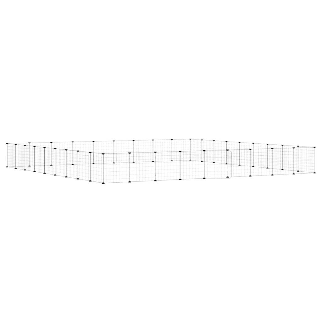 36-Panel Pet Cage with Door Black 315x315x35 cm Steel