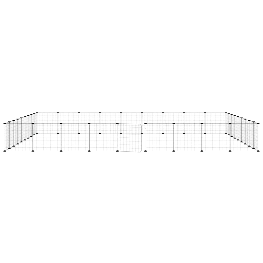 36-Panel Pet Cage with Door Black 315x315x35 cm Steel