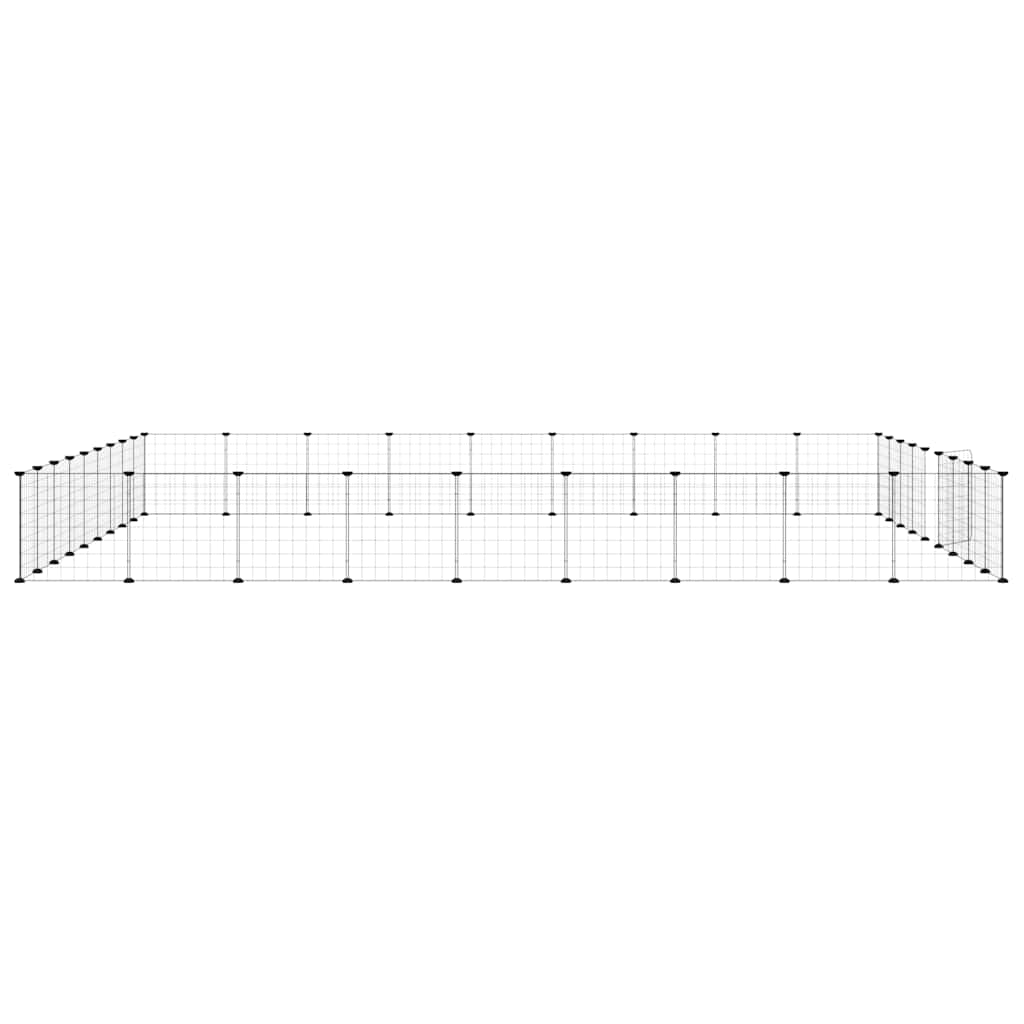 36-Panel Pet Cage with Door Black 315x315x35 cm Steel