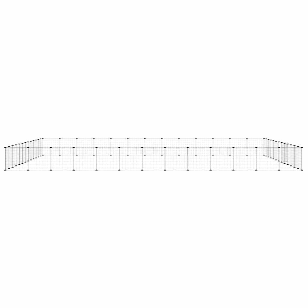 52-Panel Pet Cage with Door Black 455x455x35 cm Steel