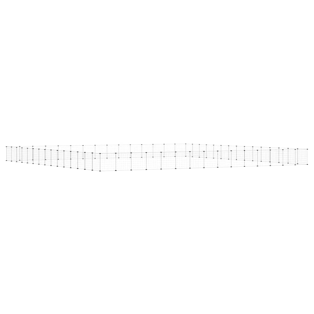 60-Panel Pet Cage with Door Black 525x525x35 cm Steel