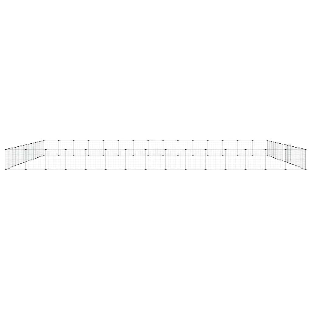 60-Panel Pet Cage with Door Black 525x525x35 cm Steel