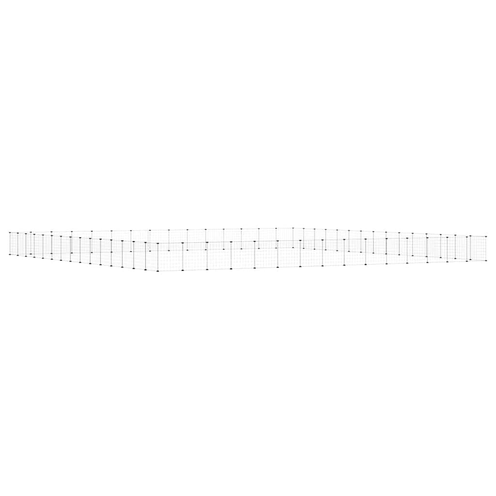 60-Panel Pet Cage with Door Black 525x525x35 cm Steel