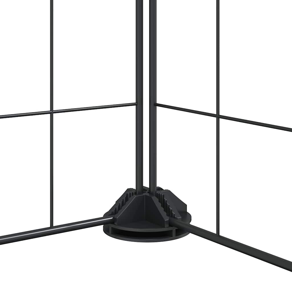 60-Panel Pet Cage with Door Black 525x525x35 cm Steel