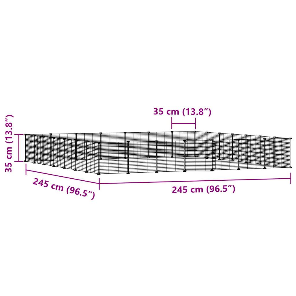 28-Panel Pet Cage with Door Black 35x35 cm Steel