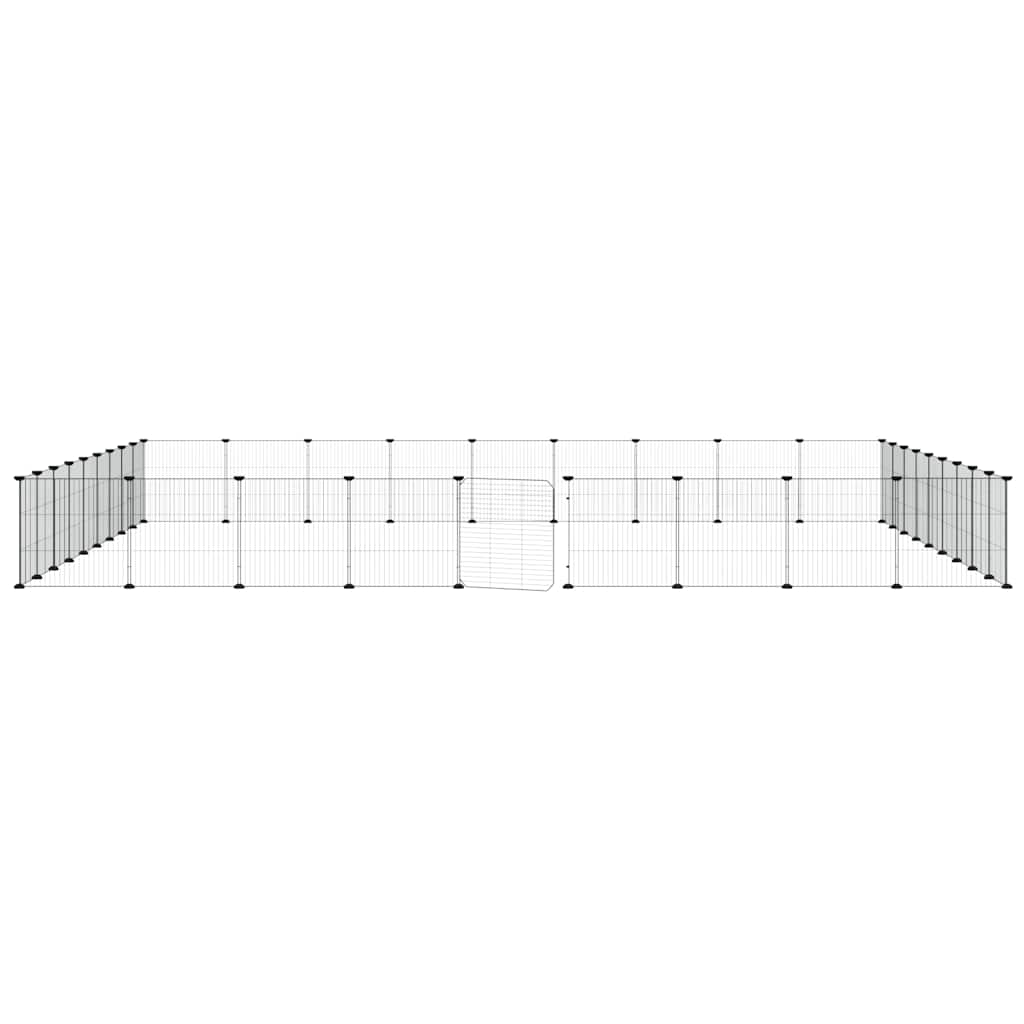 36-Panel Pet Cage with Door Black 315x315x35 cm Steel