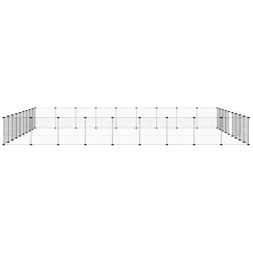 36-Panel Pet Cage with Door Black 315x315x35 cm Steel