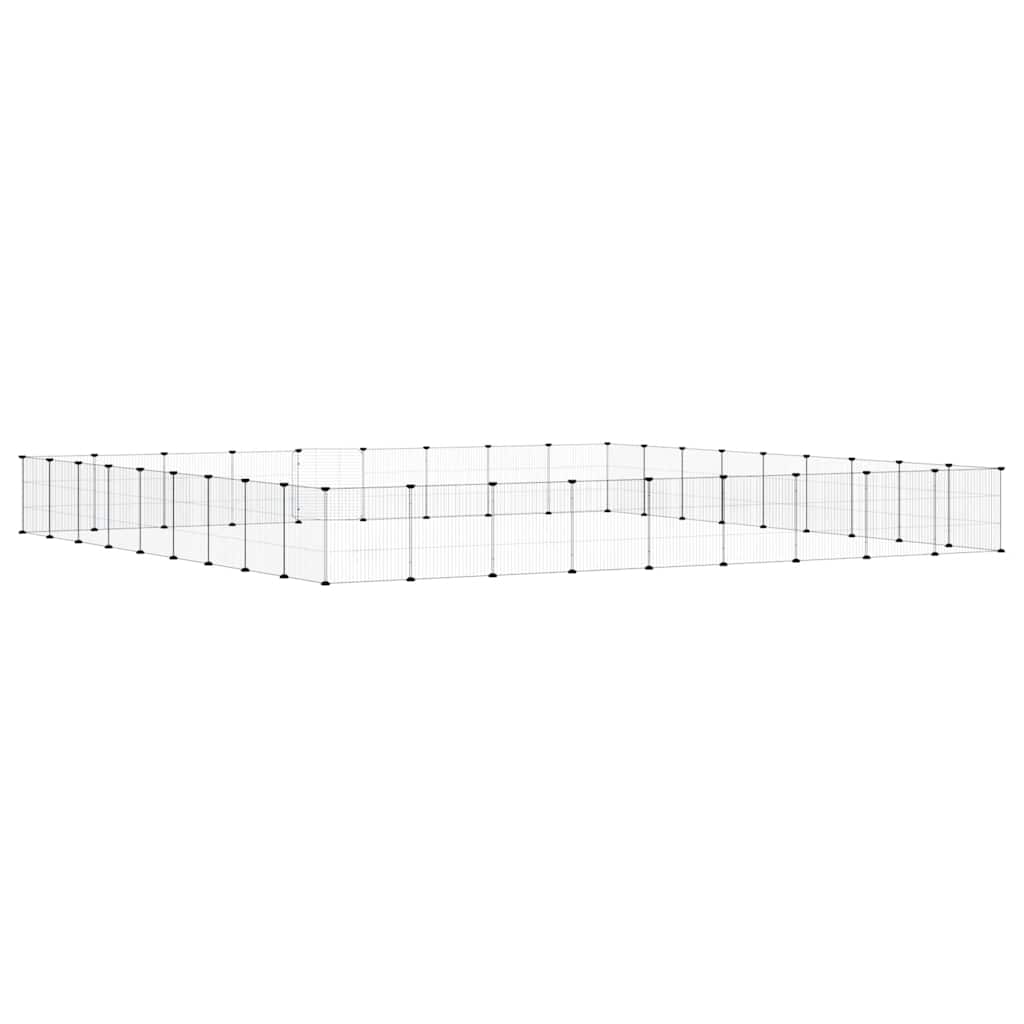 36-Panel Pet Cage with Door Black 315x315x35 cm Steel