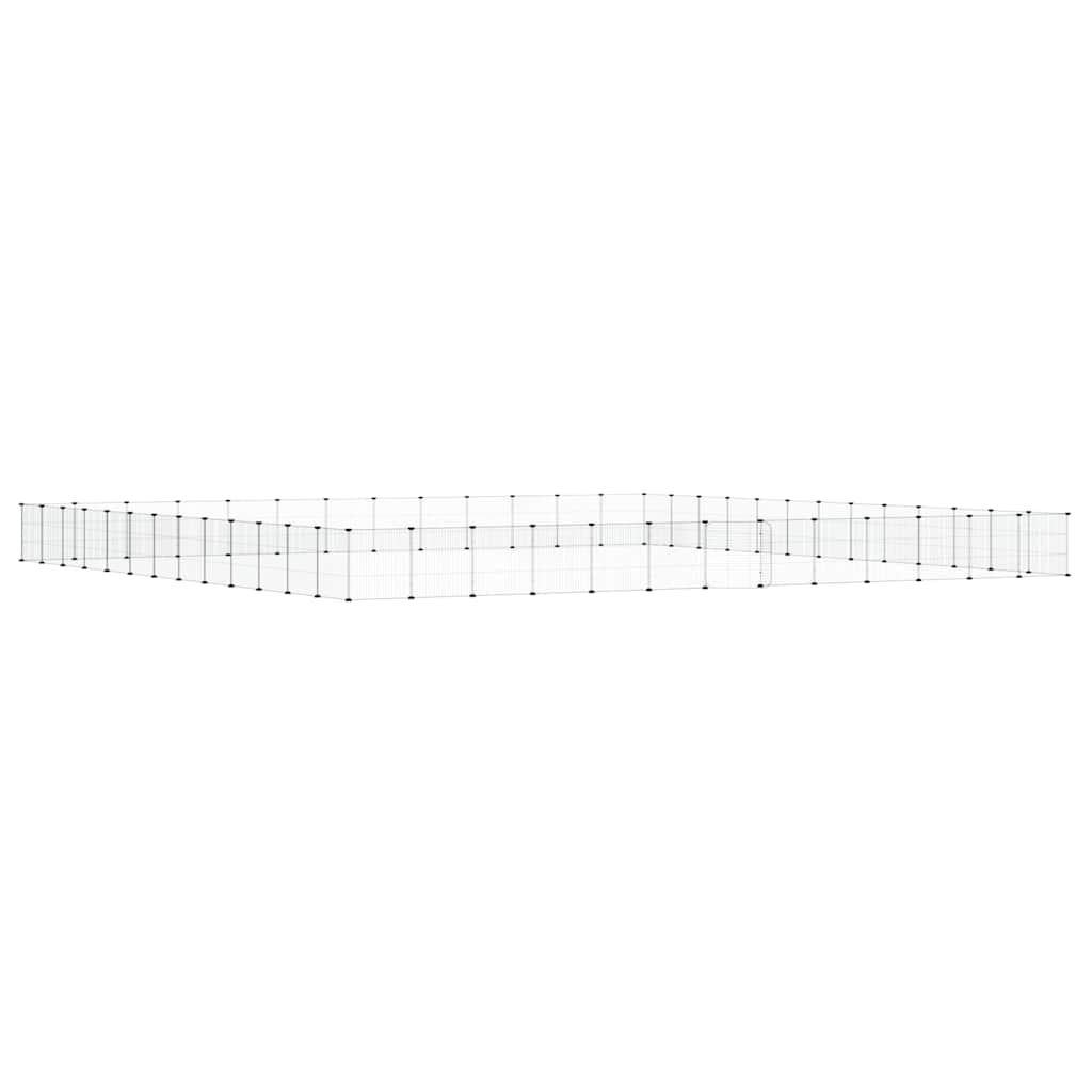 52-Panel Pet Cage with Door Black 455x455x35 cm Steel