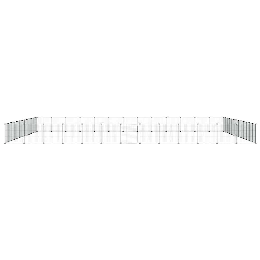 52-Panel Pet Cage with Door Black 455x455x35 cm Steel