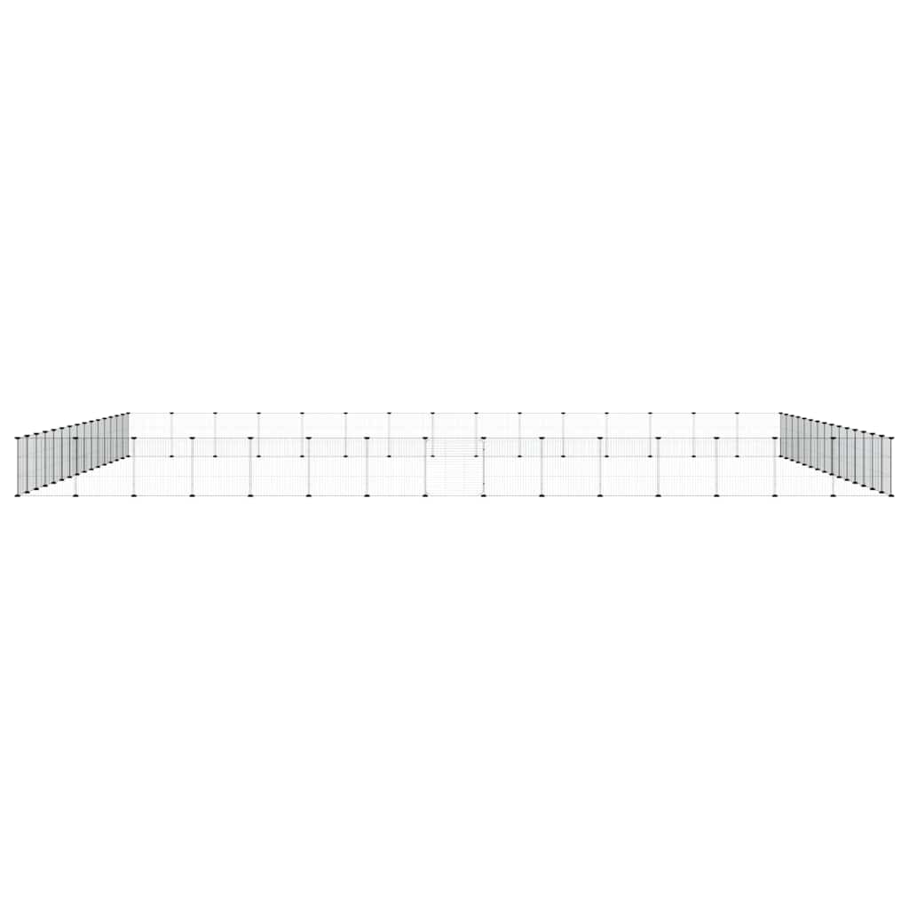 60-Panel Pet Cage with Door Black 525x525x35 cm Steel