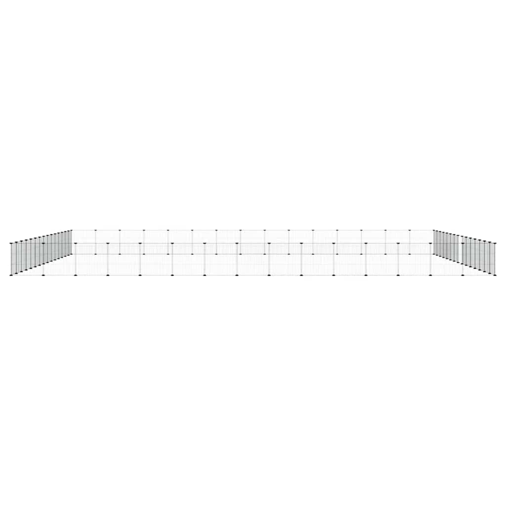 60-Panel Pet Cage with Door Black 525x525x35 cm Steel