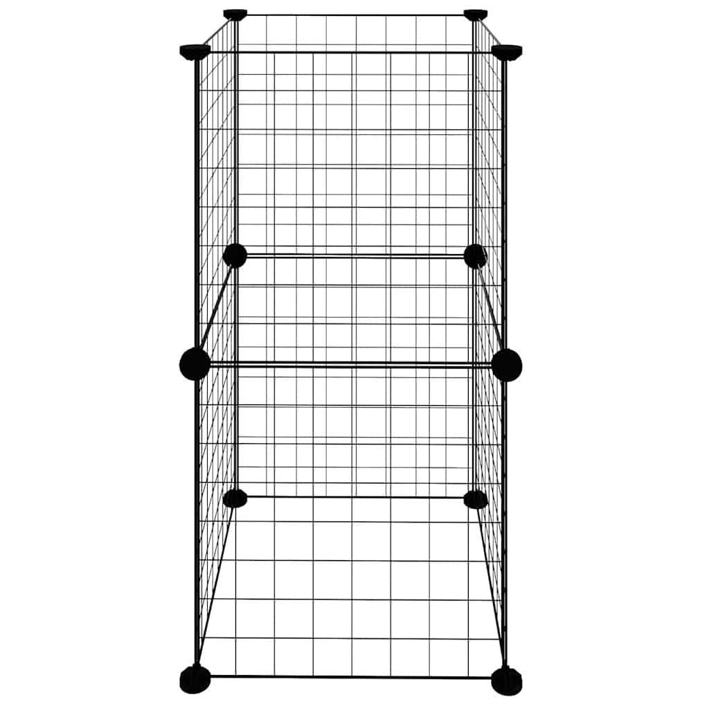 8-Panel Pet Cage Black 35x35x70 cm Steel