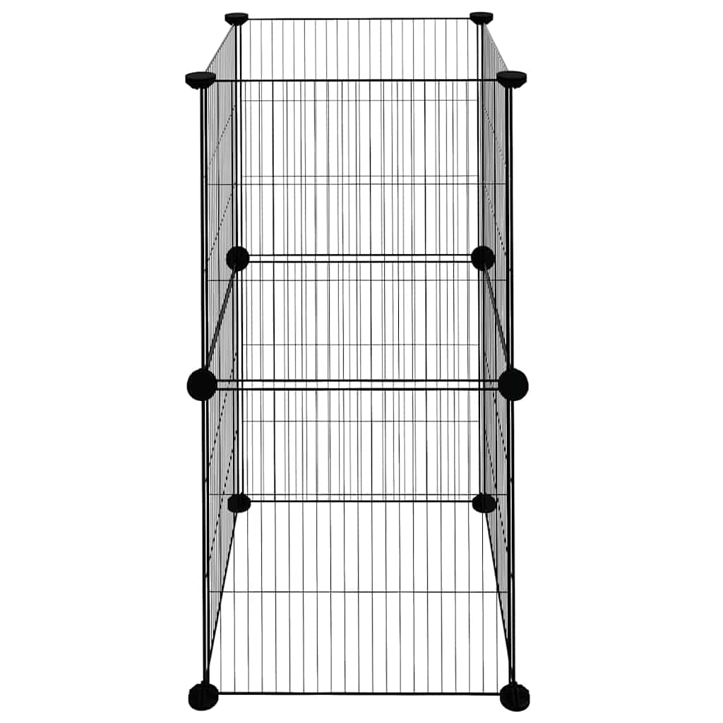 8-Panel Pet Cage Black 35x35x70 cm Steel
