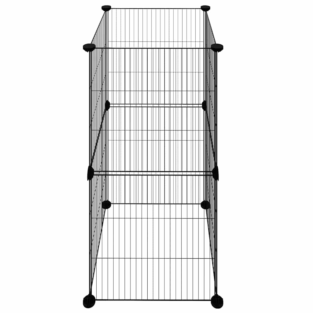 8-Panel Pet Cage Black 35x35x70 cm Steel