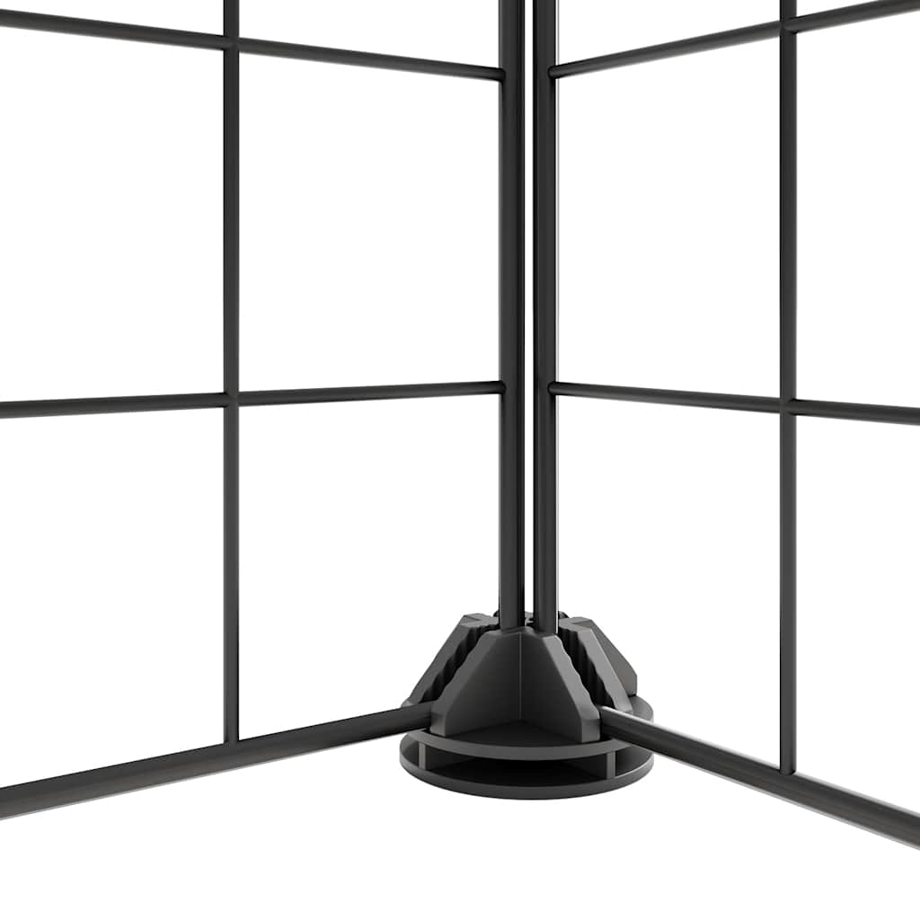 44-Panel Pet Cage with Door Black 210x175x70 cm Steel