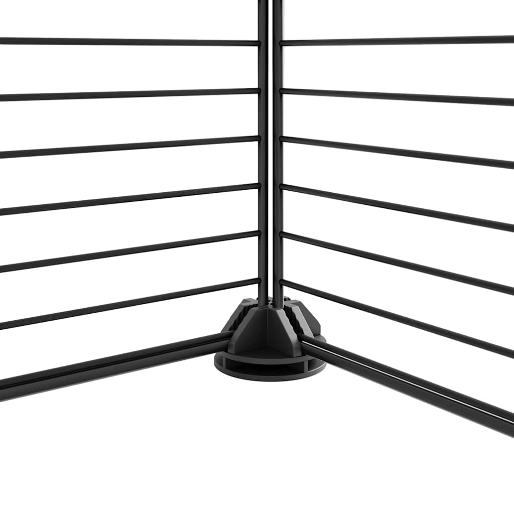 28-Panel Pet Cage with Door Black 140x105x70 cm Steel