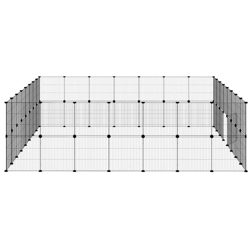 60-Panel Pet Cage with Door Black 280x245x70 cm Steel