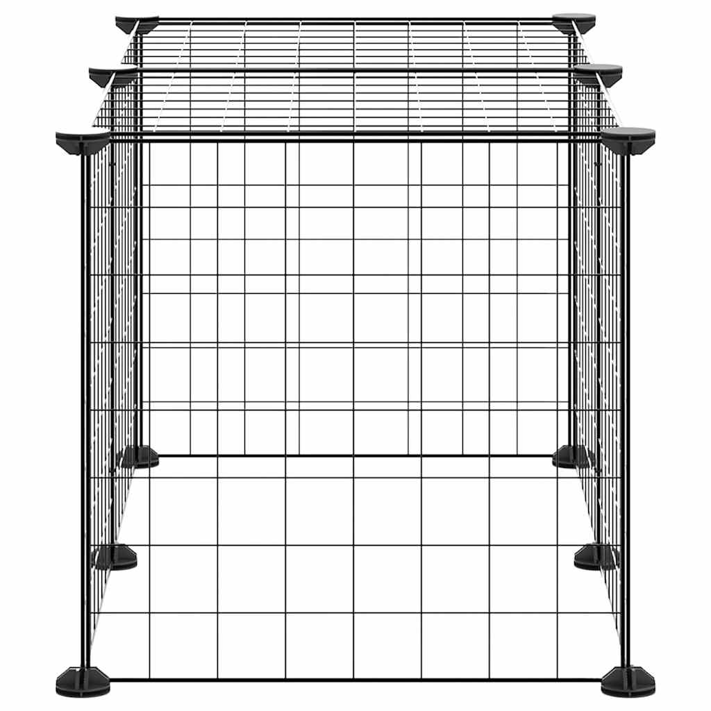 8-Panel Pet Cage Black 70x35x35 cm Steel