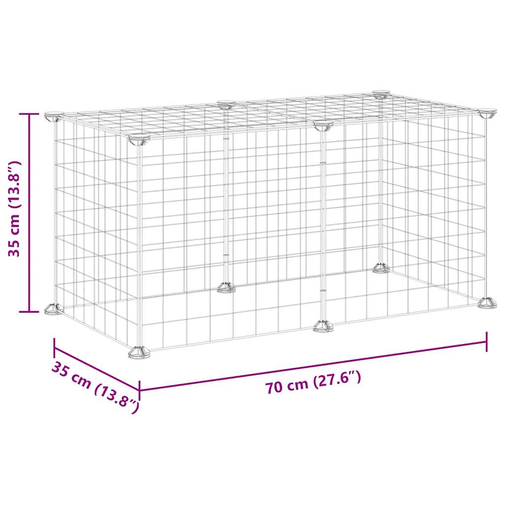 8-Panel Pet Cage Black 70x35x35 cm Steel