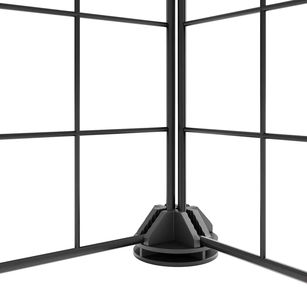 8-Panel Pet Cage with Door Black 70x35x35 cm Steel
