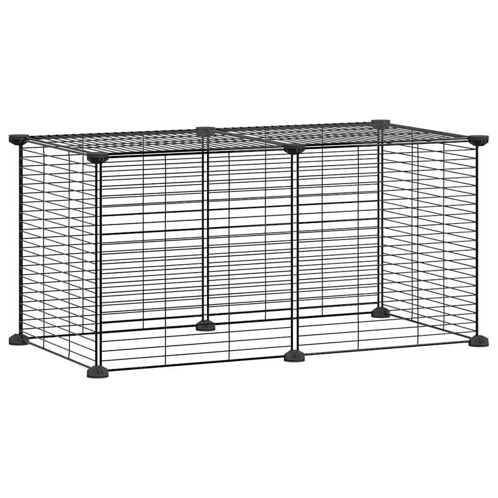 8-Panel Pet Cage Black 35x35 cm Steel