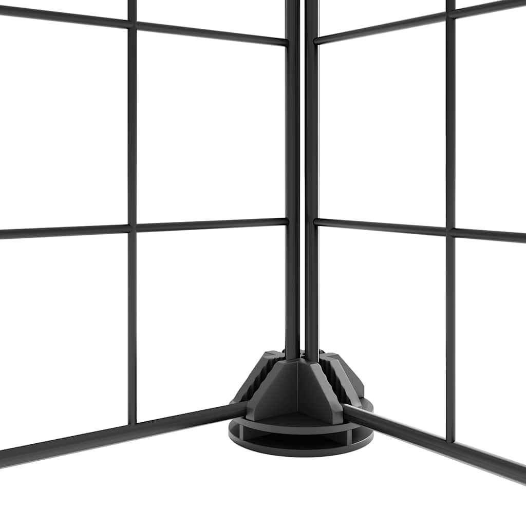 28-Panel Pet Cage with Door Black 210x70x35 cm Steel
