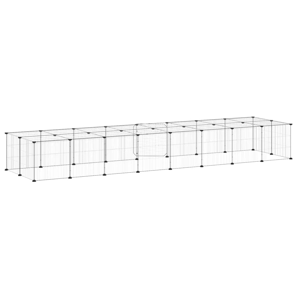 36-Panel Pet Cage with Door Black 35x35 cm Steel