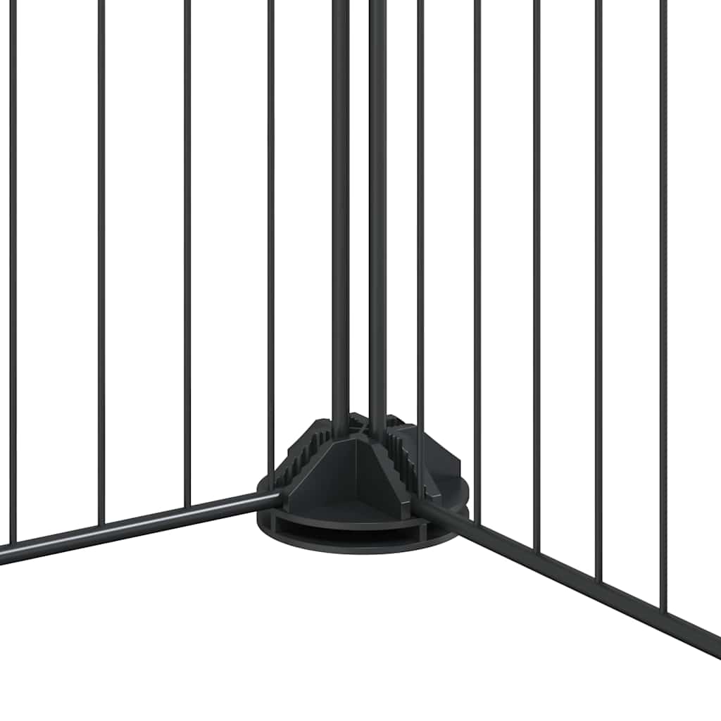 36-Panel Pet Cage with Door Black 280x70x35 cm Steel