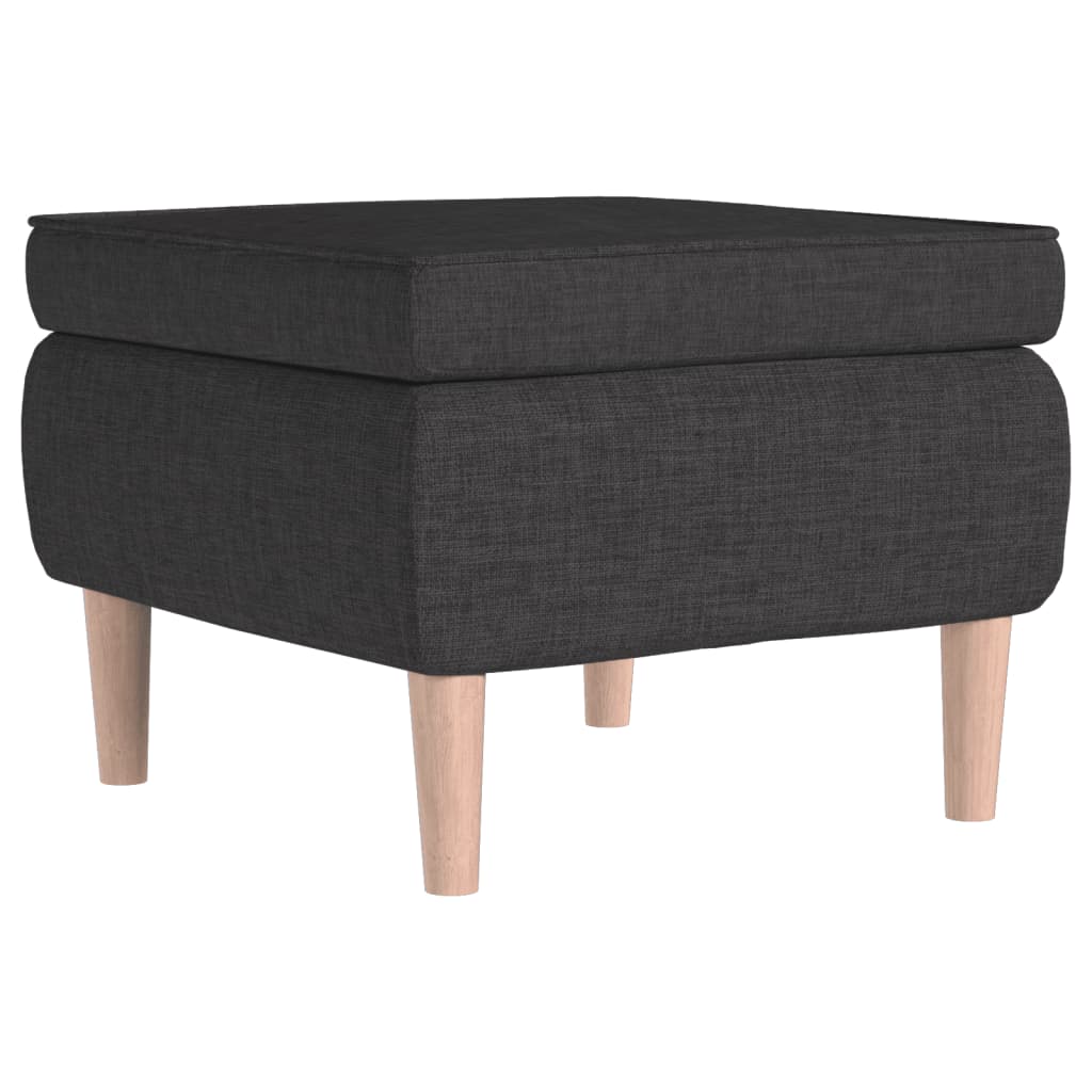 Armchair with Stool Dark Grey Fabric