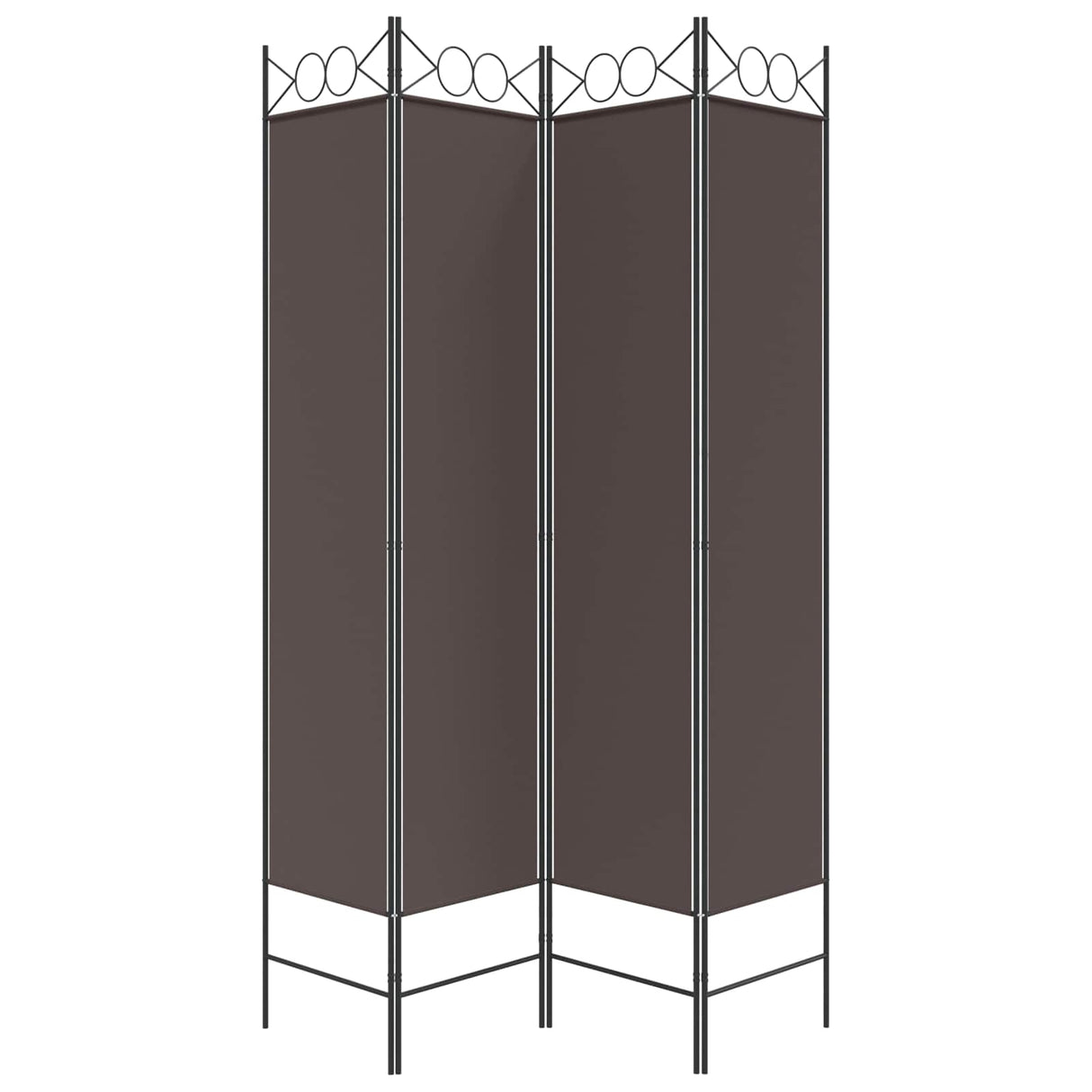 4-Panel Room Divider Brown 160x200 cm Fabric